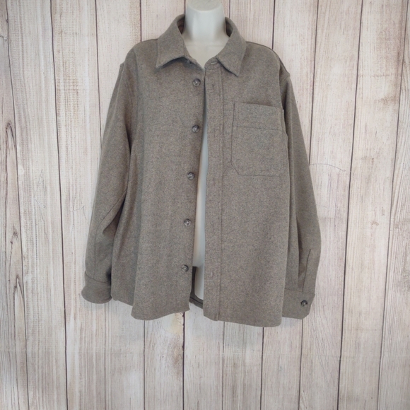 A.P.C. Basile Overshirt shacket Wool khaki  heather Shacket LG. NWOT - Picture 7 of 14
